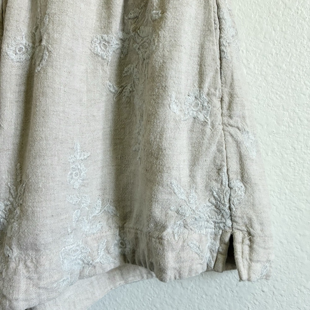Abercrombie & Fitch Linen Pull On Lined Floral Embroidered Shorts Womens Small - Picture 3 of 7